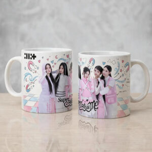 Taza Illit 350ml Cerámica Cilíndrica Colección Kpop Blanco Illit